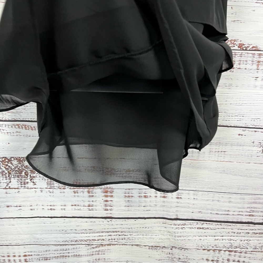 Coldwater Creek Black Tier Ruffle Sleeveless Blouse - Picture 6 of 12